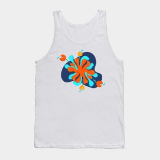 Flowers tropical leaf plants orange Tank Top